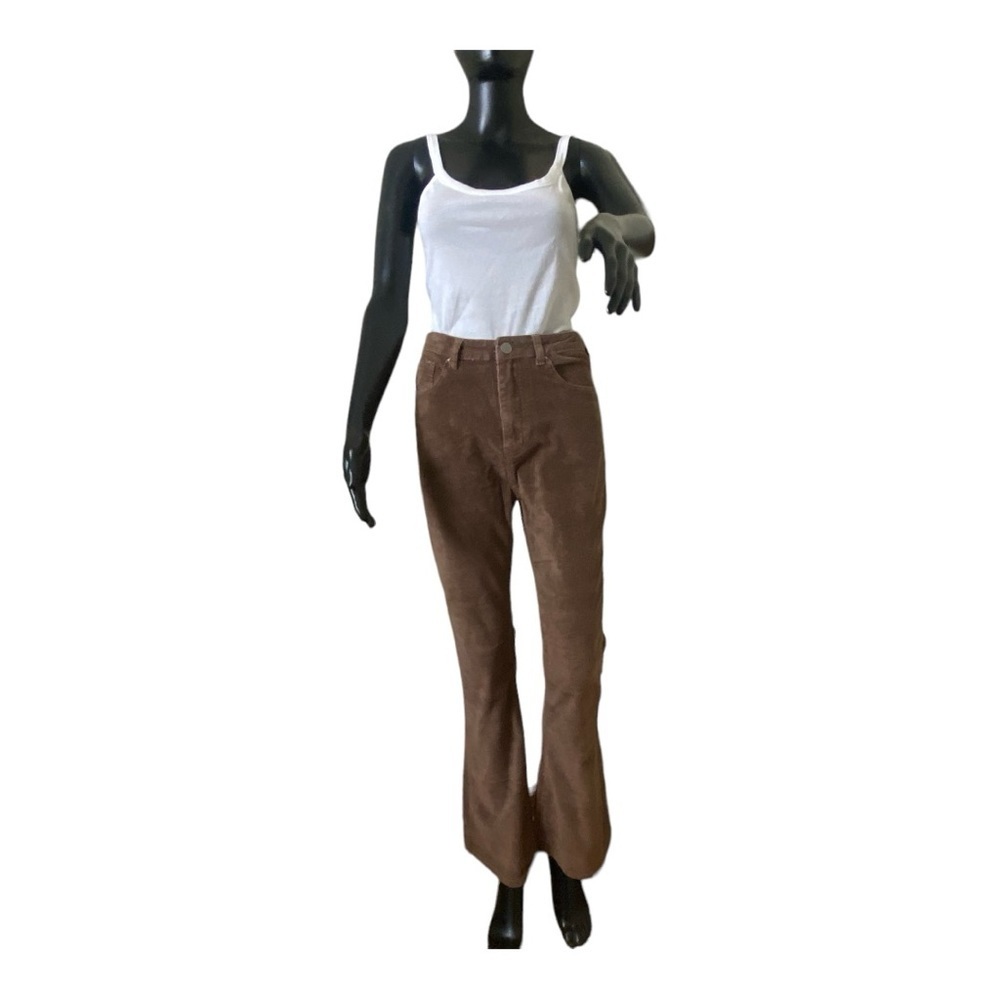 Shein Woman Light Brown Corduroy Flare Wide Bottom Leg Jeans Sz S